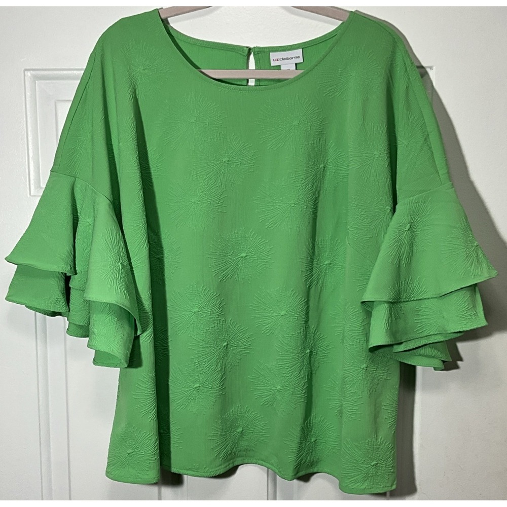 Liz Claiborne Elegant/Business/Casual Blouse/Top Absinthe Green Size 1X